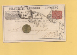 P3515 Toscana LIVORNO Pubblicitaria MECOCCI Torgitura Tintoria Precursore 1895 Viaggiata Treno - Livorno