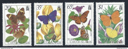 1982 TURKS AND CAICOS - Yv N. 571-574 Farfalle 4 Val. MNH** - Vlinders