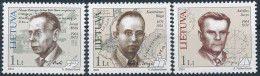 Mi 835-837 ** MNH / Poet Jonas Aistis, Philologist Kazimieras Būga, Physicist Adolfas Jucys - Lithuania