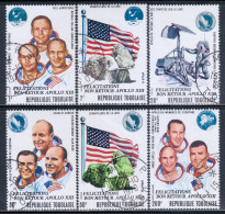 Togo 1970 Mi# 814-819 A Used - Overprinted - Safe Return Of The Crew Of Apollo 13 / Space - Afrika