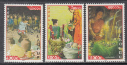 2010 Laos Rice Blessing Festival  Complete Set Of 3 MNH - Laos