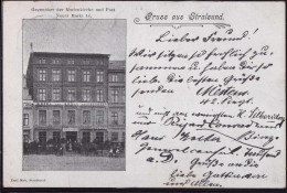 Gest. O-2300 Stralsund Gasthaus Hotel König Von Preussen 1900, EK 3mm - Stralsund