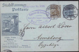 Gest. O-3000 Magdeburg Stahlkammer-Postkarte Friedrich Freise Magdeburg, Privatganzsache 1907 - Magdeburg