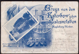 Gest. O-3000 Magdeburg-Werder Katerbowsche Badeanstalt 1900, 2x EK 6mm, Etwas Best. - Maagdenburg