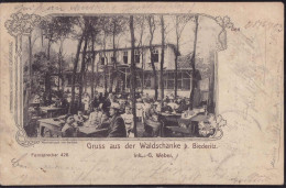 Gest. O-3104 Biederitz Gasthaus Waldschänke 1903, Briefmarke Entfernt - Maagdenburg