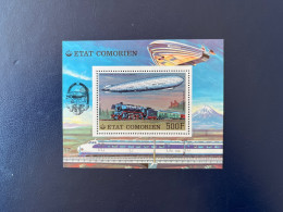 COMORES 1977 Zeppelin Et Train 6 V Neuf ** Bloc Neuf ** MNH Aerien PA 121 122 YT 179 180 181 182 BF 8 COMOROS KOMOREN - Isole Comore (1975-...)