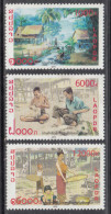 2010 Laos Rural Life Rice Complete Set Of 3 MNH - Laos