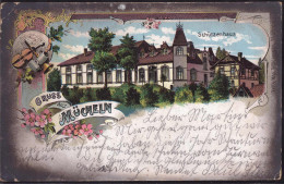 Gest. O-4114 Mücheln Gasthaus Schützenhaus 1902, 2x EK 1cm EK 3mm, Etwas Best. - Halle (Saale)