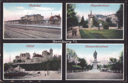 Gest. O-4350 Bernburg Bahnhof Bismarckdenkmal Siegesdenkmal 1911 - Bernburg (Saale)