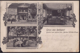Gest. O-4375 Radegast Gasthaus Zum Weissen Ross 1912, Briefmarke Ebschädigt, Eckverlust Durch Mottenfraß 9mm - Koethen (Anhalt)