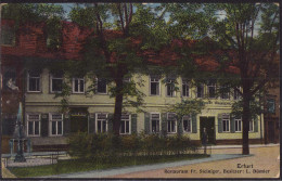 Gest. O-5000 Erfurt Gasthaus Steiniger, Feldpost 1918 - Erfurt