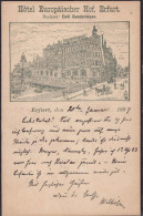 Gest. O-5000 Erfurt Hotel Europäischer Hof 1897 - Erfurt