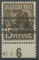 Bizone 1948 II. Kontrollrat Bandaufdruck Platte Unterrand 41 Ia P UR Postfrisch - Nuevos
