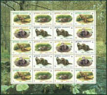 Georgien 1999 WWF Tiere Nerz 308/11 ZD-Bogen Postfrisch (SG30273) - Georgië