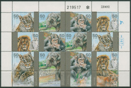 Israel 1992 Tiere Im Zoo: Elefant, Schimpanse 1240/43 Bogen Postfrisch (C98343) - Blocks & Sheetlets