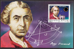 Yugoslavia 1987 - The 200th Anniversary Of The Birth Of R.J. Boskovic - Astronomer - Maximum Card - Briefe U. Dokumente