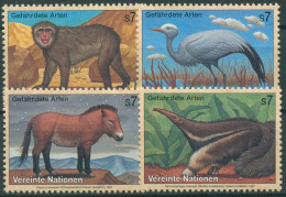 UNO Wien 1997 Gefährdete Tiere Affe Kranich Pferd Ameisenbär 222/25 Postfrisch - Unused Stamps