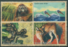 UNO Wien 1999 Gefährdete Tiere Orang-Utan Pelikan Anakonda 287/90 Postfrisch - Ongebruikt