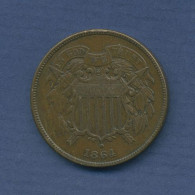 USA 2 Cents Shield 1864, KM 94 Sehr Schön (m3346) - E.Cents De 2, 3 & 20