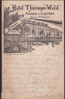 Gest. O-6055 Oberhof Hotel Pensionat Thüringer Wald, Vorläufer 1894, Schlecht Reparierter Eckabris 1 Cm Unten Links - Suhl