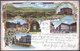 Gest. O-6110 Hildburghausen Marktstraße Gymnasium Schule 1904, Briefmarke Entfernt - Hildburghausen