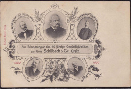 Gest. O-6600 Greiz 50 Jahrfeier Firma Schilbach 1900 - Greiz