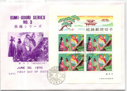 Ryukyu-Inseln FDC Block 3 Als Ersttagsbrief #NI509 - Riukiu-eilanden