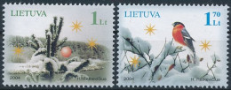 Mi 861-862 ** MNH / Christmas & New Year, Bird, Eurasian Bullfinch, Pyrrhula Pyrrhula - Lituania