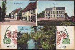 Gest. O-7206 Lobstädt Hauptstraße Schule 1911 - Borna