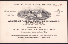 * O-8210 Potschappel Porzellanfabrik Thieme, Vertreterkarte, Keine AK - Freital