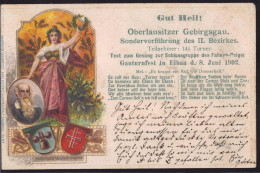 Gest. O-8712 Eibau Gauturnfest 1902, Prägekarte - Loebau