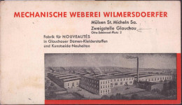 * O-9516 Mülsen St. Micheln Mechanische Weberei Wilmersdoerfer, Vertreterkarte, Keine AK - Zwickau