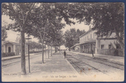CPA [84] Vaucluse > L'Isle Sur Sorgue Gare Station Chemin De Fer écrite - L'Isle Sur Sorgue