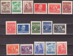 YUGOSLAVIA 1945/47  Michel 470-485 -Tito And Partisans Definitive - MNH**VF - Unused Stamps