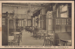 Gest. O-9612 Meerane Konditorei Cafe Schöberlein 1916, Briefmarke Entfernt - Glauchau