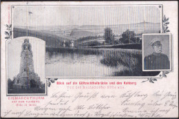 Gest. O-9804 Göltzschtalbrücke Bismarckturm 1901, Briefmarke Unsachgemäß Entfernt, Dort Dünne Stelle - Reichenbach I. Vogtl.