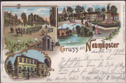 Gest. W-2350 Neumünster Markt Bahnhofshotel 1899 - Neumuenster