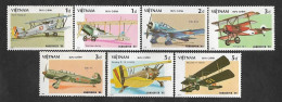 SE)1986 VIETNAM  COMPLETE SERIES AIRCRAFT, UNIVERSAL EXHIBITION EXPO '86, VANCOUVER, CANADA, 7 STAMPS MNH - Vietnam