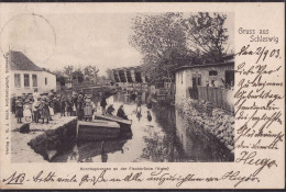 Gest. W-2380 Schleswig Sonntagmorgen An Der Fischbrücke 1903 - Schleswig