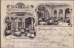 Gest. W-3000 Hannover Gasthaus Münchner Bierhalle 1904 - Hannover