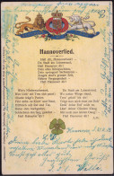 Gest. W-3000 Hannover Hannoverlied Prägekarte 1903 - Hannover