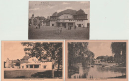 Lot Mit 3 Alten Ansichtskarten Mönchengladbach, Turnhalle Und Volksgarten Um 1910 - Moenchengladbach