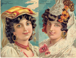 Illustrateur Tamagno Femmes Italienne Et Espagnole  2 CARTES Biscuits Pernot - Andere Illustrators