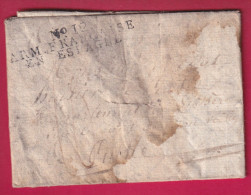 MARQUE N°12 ARMEE FRANCAISE EN ESPAGNE PURIFIEE AU VINAIGRE EPIDEMIE CHOLERA TEXTE PORTUGALETE PAYS BASQUE 1811 - Army Postmarks (before 1900)