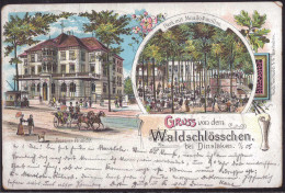 Gest. W-4220 Dinslaken Gasthaus Waldschlößchen, Ecken Etwas Best, EK 2mm Bug 2cm 1905 - Oberhausen