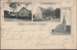 Gest. W-4573 Bunnen Gasthaus Heckmann Sägemühle 1904 - Quakenbrueck