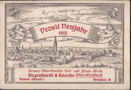 Gest. W-4700 Hamm Neujahr 1912 Lackfabrik Degenhard & Knoche 1911 - Hamm