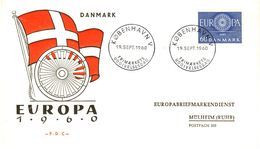 DENMARK 1960 EUROPA CEPT FDC - 1960