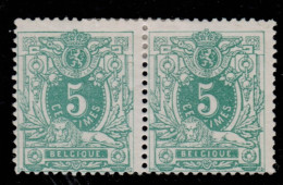 COB 45 + 45 V1 ("BEIGIQUE" Au Lieu De "BELGIQUE") En Paire, Neufs Avec Charniere, RARE - 1869-1888 Leone Coricato