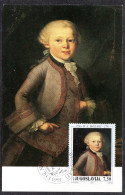 Yugoslavia 1991 - The 200th Anniversary Of The Birth Of Wolfgang Amadeus Mozart - Maximum Card - Covers & Documents